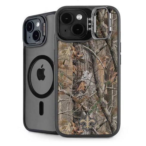 NFL New Orleans Saints Realtree AP Camo iPhone 15 Plus Kickstand Case
