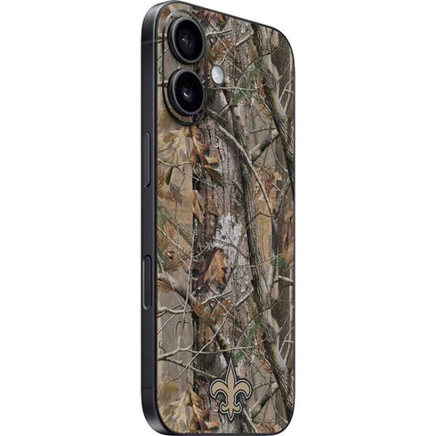 NFL New Orleans Saints Realtree AP Camo iPhone 16 Plus Skin