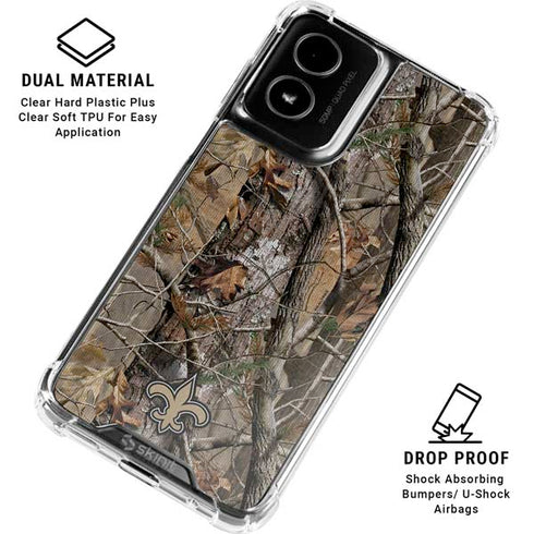 NFL New Orleans Saints Realtree AP Camo Moto G Power 5G (2024) Clear Case
