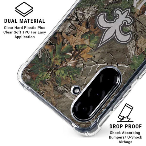 NFL New Orleans Saints Realtree Xtra Green Camo Galaxy A36 5G Clear Case