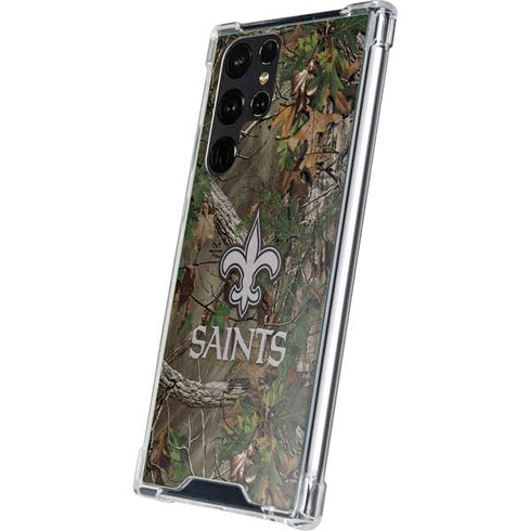 NFL New Orleans Saints Realtree Xtra Green Camo Galaxy S23 Ultra Clear Case