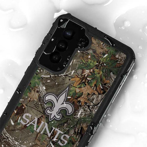 NFL New Orleans Saints Realtree Xtra Green Camo Galaxy S24 Plus Waterproof Case