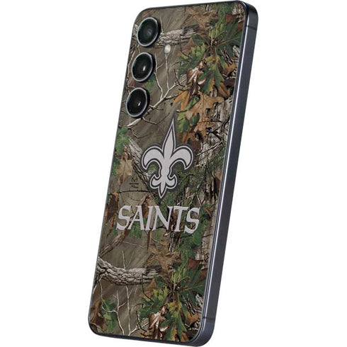 NFL New Orleans Saints Realtree Xtra Green Camo Galaxy S25 Skin