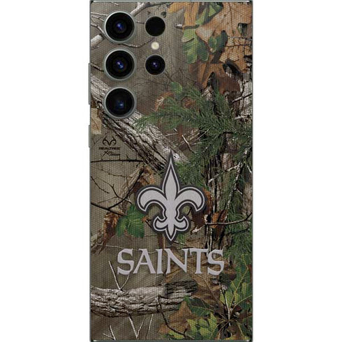 NFL New Orleans Saints Realtree Xtra Green Camo Galaxy S25 Ultra Skin