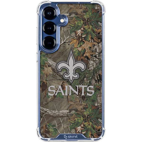 NFL New Orleans Saints Realtree Xtra Green Camo Galaxy S25 Clear Case