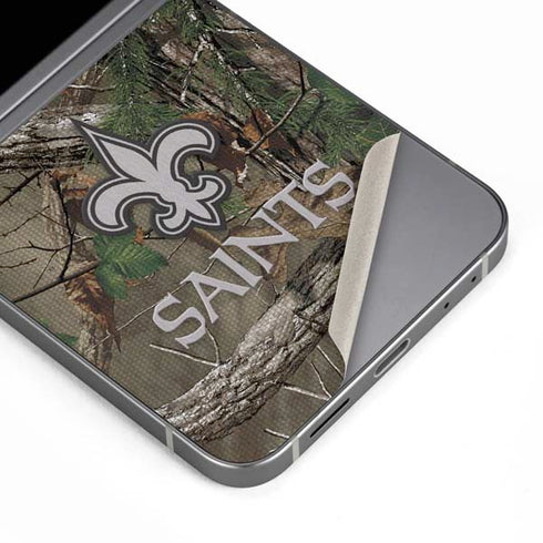 NFL New Orleans Saints Realtree Xtra Green Camo Galaxy Z Flip6 Skin