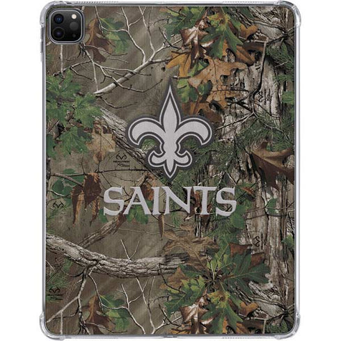 NFL New Orleans Saints Realtree Xtra Green Camo iPad Pro 11in (2024) Clear Case