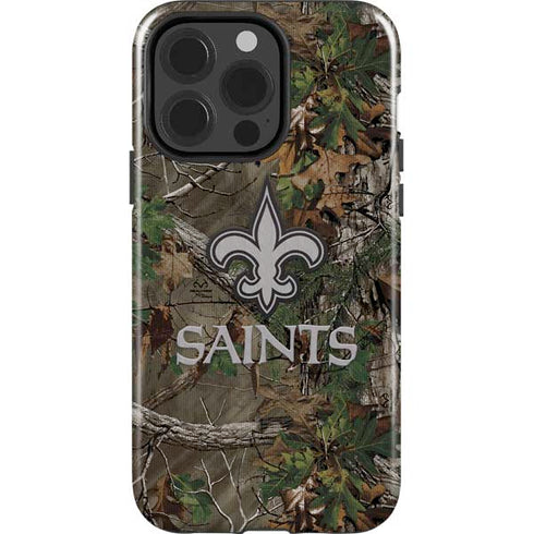 NFL New Orleans Saints Realtree Xtra Green Camo iPhone 15 Pro Impact Case