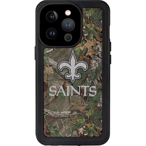 NFL New Orleans Saints Realtree Xtra Green Camo iPhone 15 Pro Waterproof Case