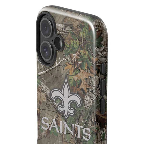 NFL New Orleans Saints Realtree Xtra Green Camo iPhone 16 Impact Case