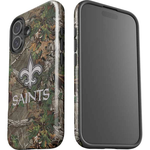 NFL New Orleans Saints Realtree Xtra Green Camo iPhone 16 Impact Case