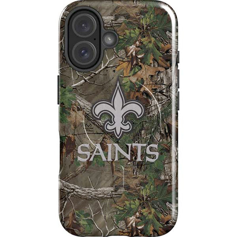 NFL New Orleans Saints Realtree Xtra Green Camo iPhone 16 Magsafe Impact Case
