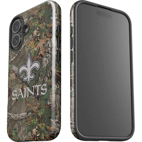 NFL New Orleans Saints Realtree Xtra Green Camo iPhone 16 Plus Impact Case