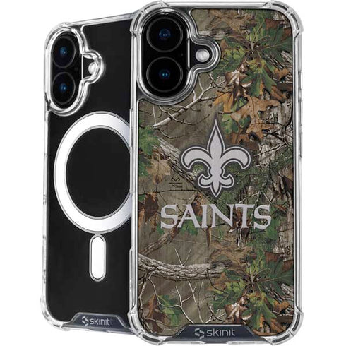 NFL New Orleans Saints Realtree Xtra Green Camo iPhone 16 Plus MagSafe Case