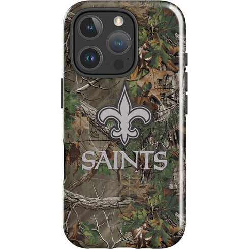 NFL New Orleans Saints Realtree Xtra Green Camo iPhone 16 Pro Magsafe Impact Case