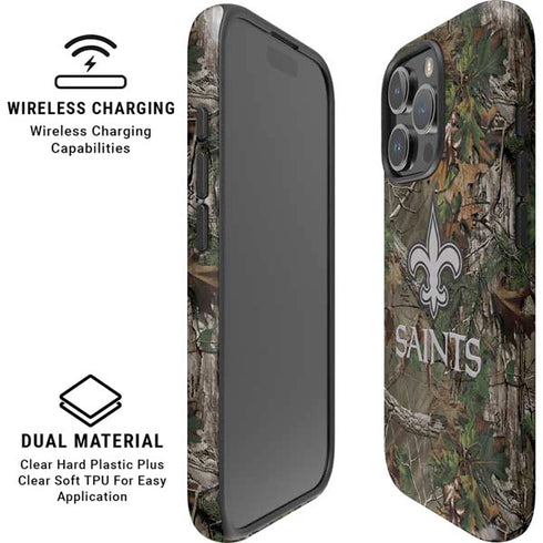 NFL New Orleans Saints Realtree Xtra Green Camo iPhone 16 Pro Magsafe Impact Case