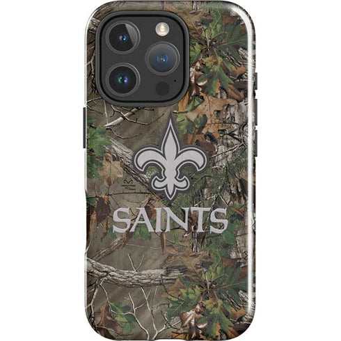 NFL New Orleans Saints Realtree Xtra Green Camo iPhone 16 Pro Max Impact Case