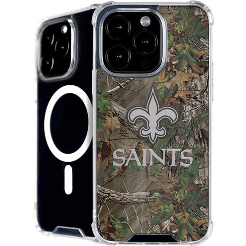 NFL New Orleans Saints Realtree Xtra Green Camo iPhone 16 Pro Max MagSafe Case