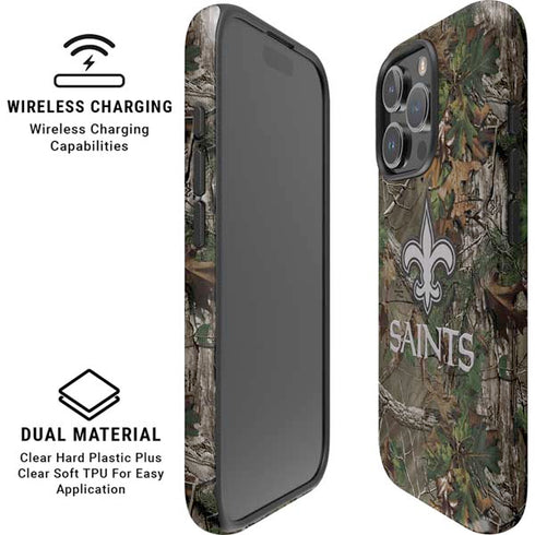 NFL New Orleans Saints Realtree Xtra Green Camo iPhone 16 Pro Max Magsafe Impact Case