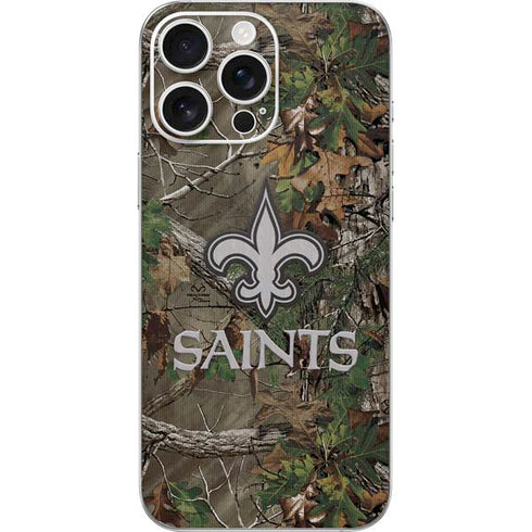 NFL New Orleans Saints Realtree Xtra Green Camo iPhone 16 Pro Max Skin