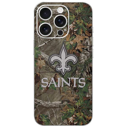 NFL New Orleans Saints Realtree Xtra Green Camo iPhone 16 Pro Skin