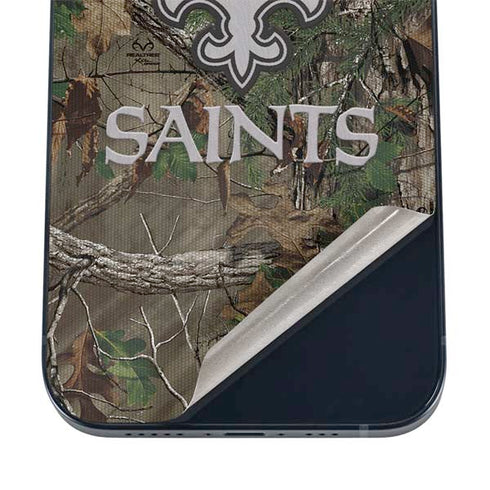 NFL New Orleans Saints Realtree Xtra Green Camo iPhone 16 Skin