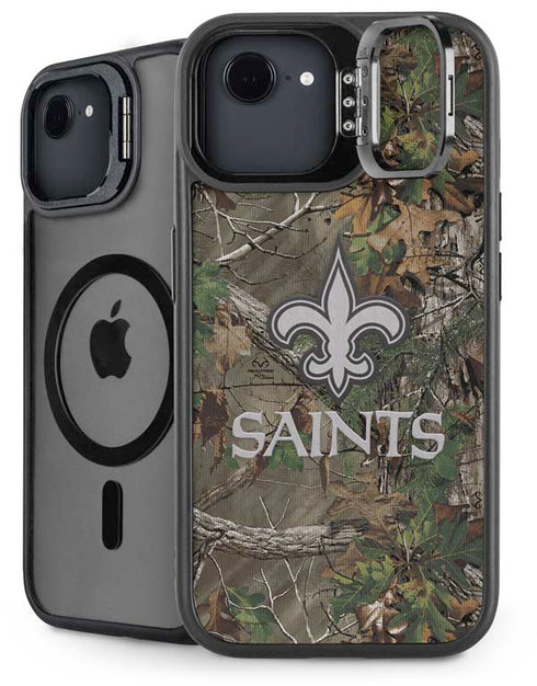 NFL New Orleans Saints Realtree Xtra Green Camo iPhone 16e Kickstand Case