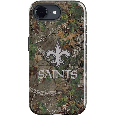 NFL New Orleans Saints Realtree Xtra Green Camo iPhone 16e Impact Case