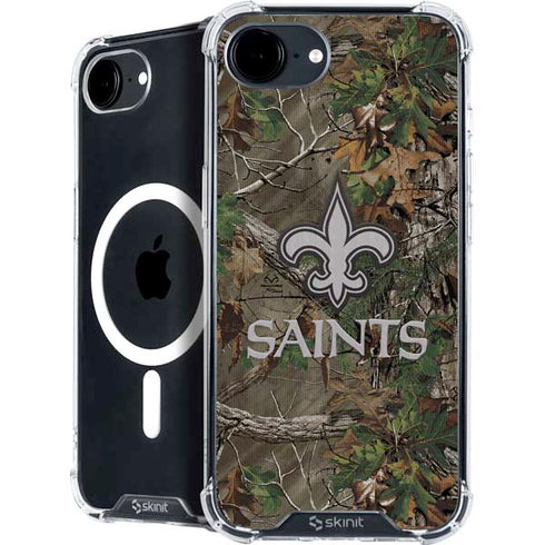 NFL New Orleans Saints Realtree Xtra Green Camo iPhone 16e MagSafe Case