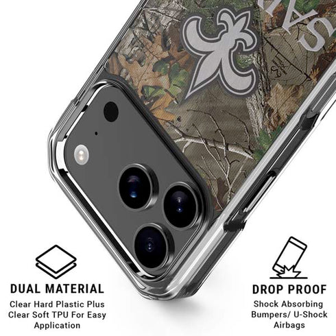 NFL New Orleans Saints Realtree Xtra Green Camo iPhone 18 Pro Clear Case