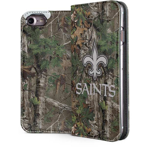 NFL New Orleans Saints Realtree Xtra Green Camo iPhone 7 Folio Case