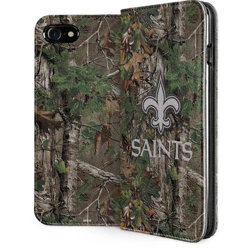 NFL New Orleans Saints Realtree Xtra Green Camo iPhone SE (2nd & 3rd Gen) Folio Case