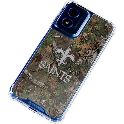 NFL New Orleans Saints Realtree Xtra Green Camo Moto G 5G (2024) Clear Case