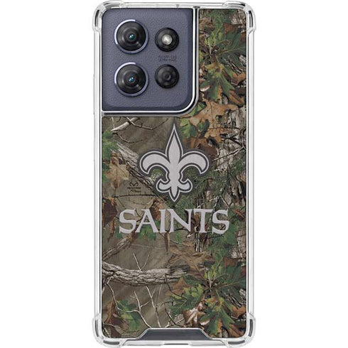 NFL New Orleans Saints Realtree Xtra Green Camo Moto G Power 5G (2025) Clear Case