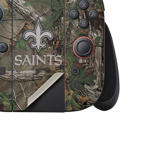 NFL New Orleans Saints Realtree Xtra Green Camo Nintendo Switch 2 (2025) Joy-Con Controller Skin