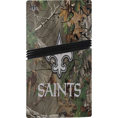 NFL New Orleans Saints Realtree Xtra Green Camo PS5 Pro Bundle Skin