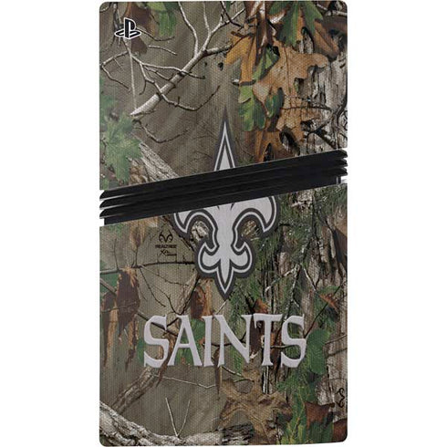 NFL New Orleans Saints Realtree Xtra Green Camo PS5 Pro Disk Bundle Skin