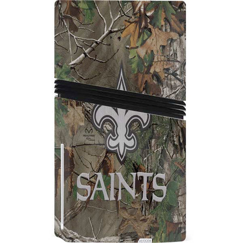 NFL New Orleans Saints Realtree Xtra Green Camo PS5 Pro Disk Bundle Skin