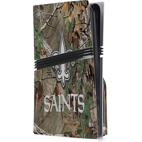NFL New Orleans Saints Realtree Xtra Green Camo PS5 Pro Disk Console Skin