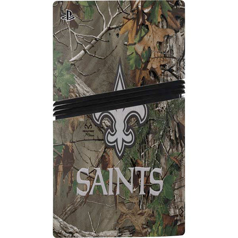 NFL New Orleans Saints Realtree Xtra Green Camo PS5 Pro Disk Console Skin