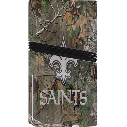 NFL New Orleans Saints Realtree Xtra Green Camo PS5 Pro Disk Console Skin