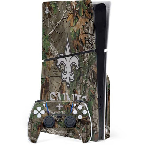 NFL New Orleans Saints Realtree Xtra Green Camo PlayStation PS5 Skins