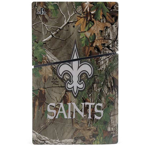 NFL New Orleans Saints Realtree Xtra Green Camo PS5 Slim Digital Edition Console Skin