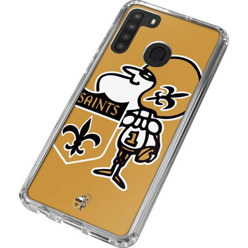 NFL New Orleans Saints Retro Logo Galaxy A21 Clear Case