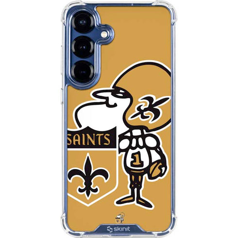 NFL New Orleans Saints Retro Logo Galaxy S25 Clear Case