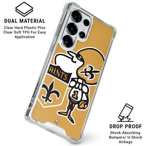 NFL New Orleans Saints Retro Logo Galaxy S25 Ultra Clear Case