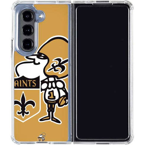 NFL New Orleans Saints Retro Logo Galaxy Z Fold5 5G Clear Case