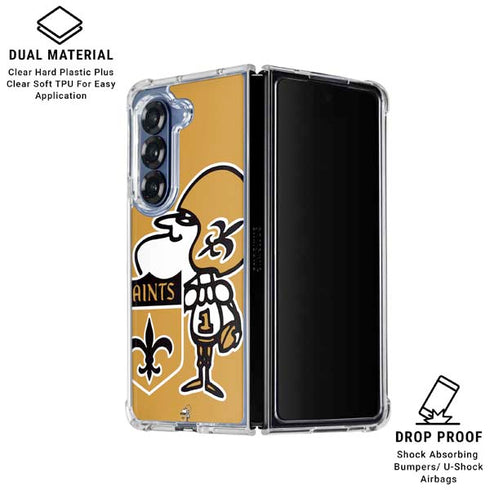 NFL New Orleans Saints Retro Logo Galaxy Z Fold6 Clear Case