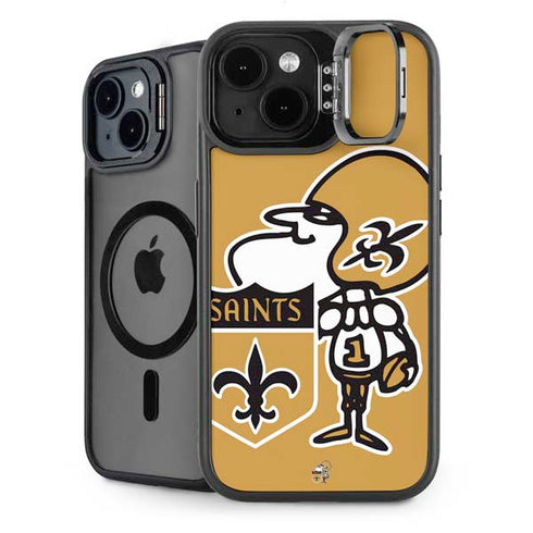 NFL New Orleans Saints Retro Logo iPhone 14 Plus Kickstand Case