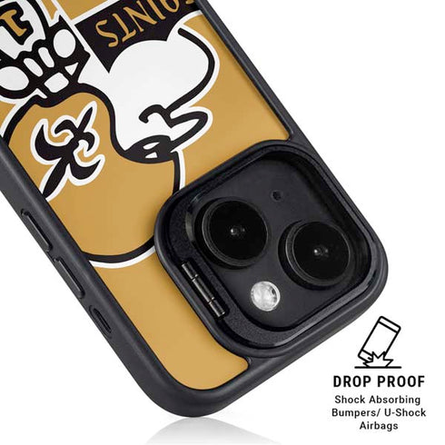 NFL New Orleans Saints Retro Logo iPhone 15 Plus Kickstand Case
